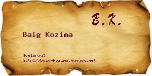 Baig Kozima névjegykártya